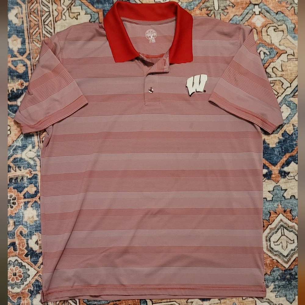 Rivalry Threads 91 Striped Polo Shirt XL Red White